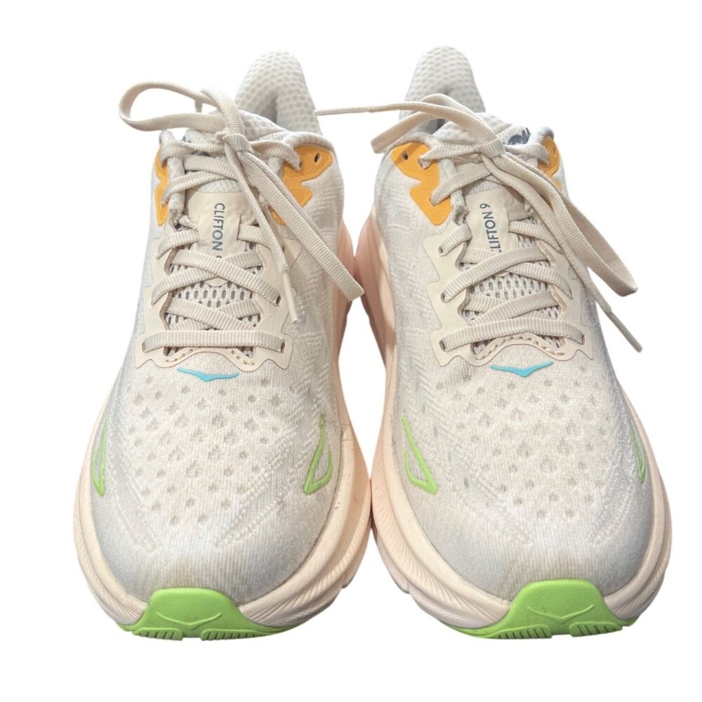 Hoka One One Clifton 9 Womens Running Shoes Vanilla Astral Sneakers Size 7.5 - Picture 2 of 11